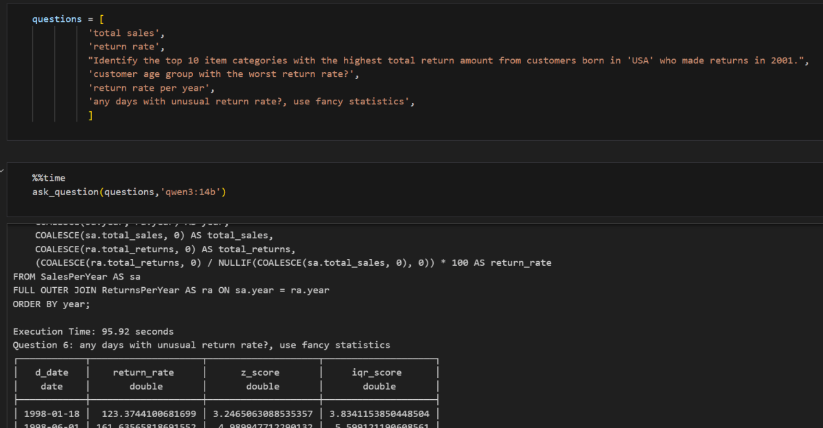A Non-scientific Benchmark of Text-to-SQL using Small Language&nbsp;Models
